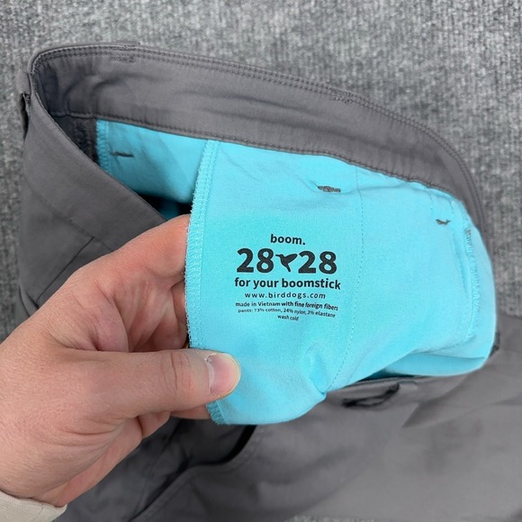 Birddogs Gray Unlined Performance Pant Mens 28x28 Stretch Chino Golf - Picture 7 of 11